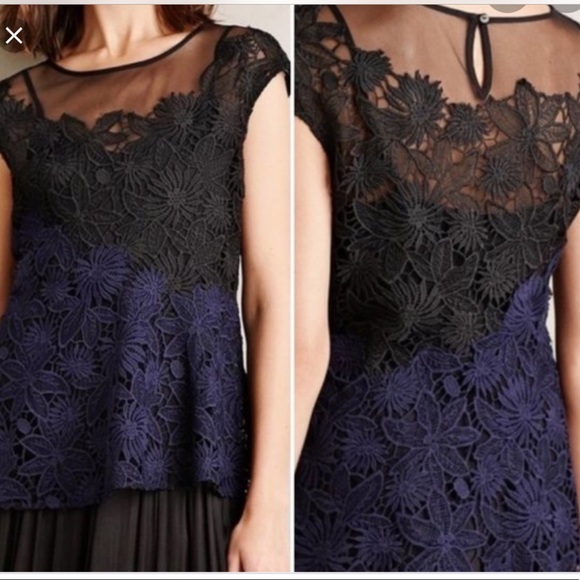 Anthropologie Deletta Garden Guise Floral Lace Blouse - Picture 12 of 12